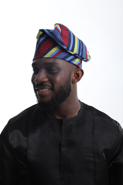 The Heritage Stripe Aso-Oke Cap – Bright. Bold