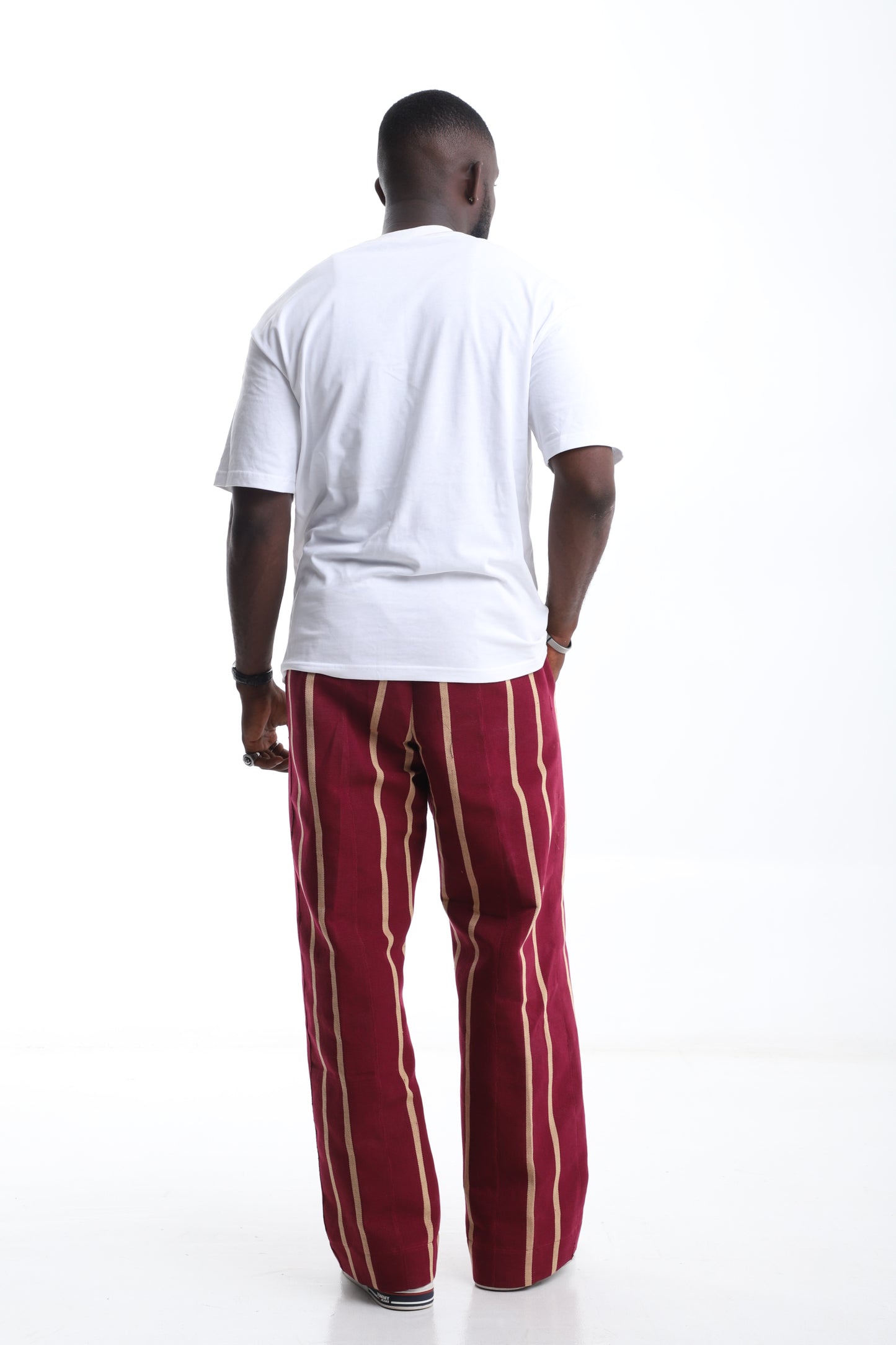 Crimson Stripe Aso-Oke Trouser