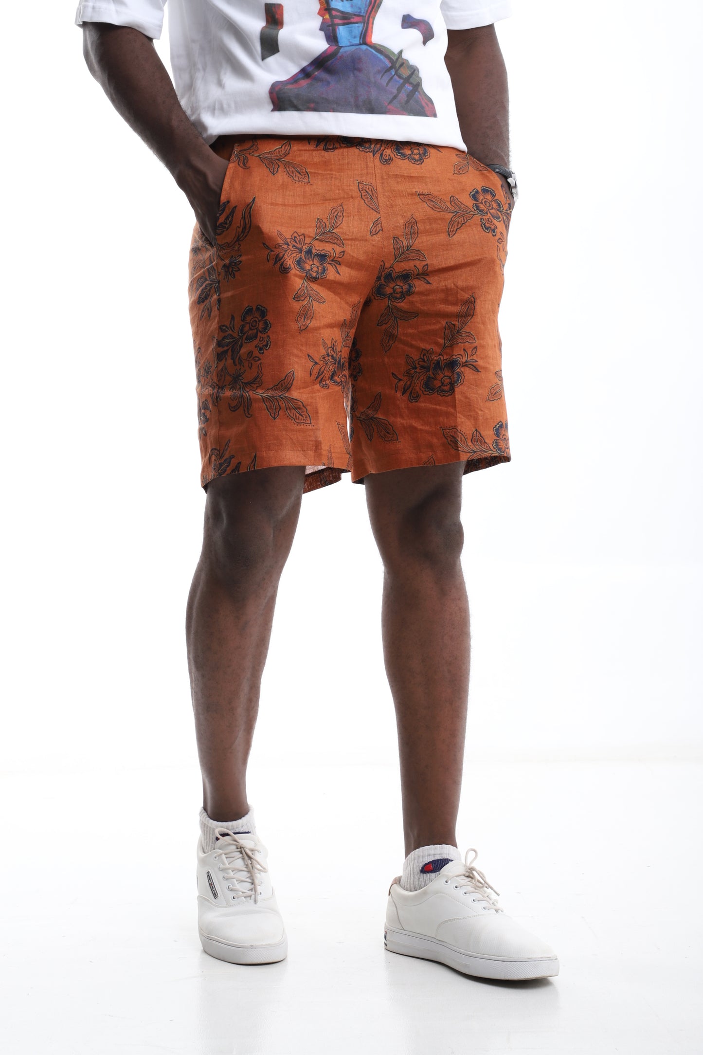 Sunset Bloom Linen Shorts