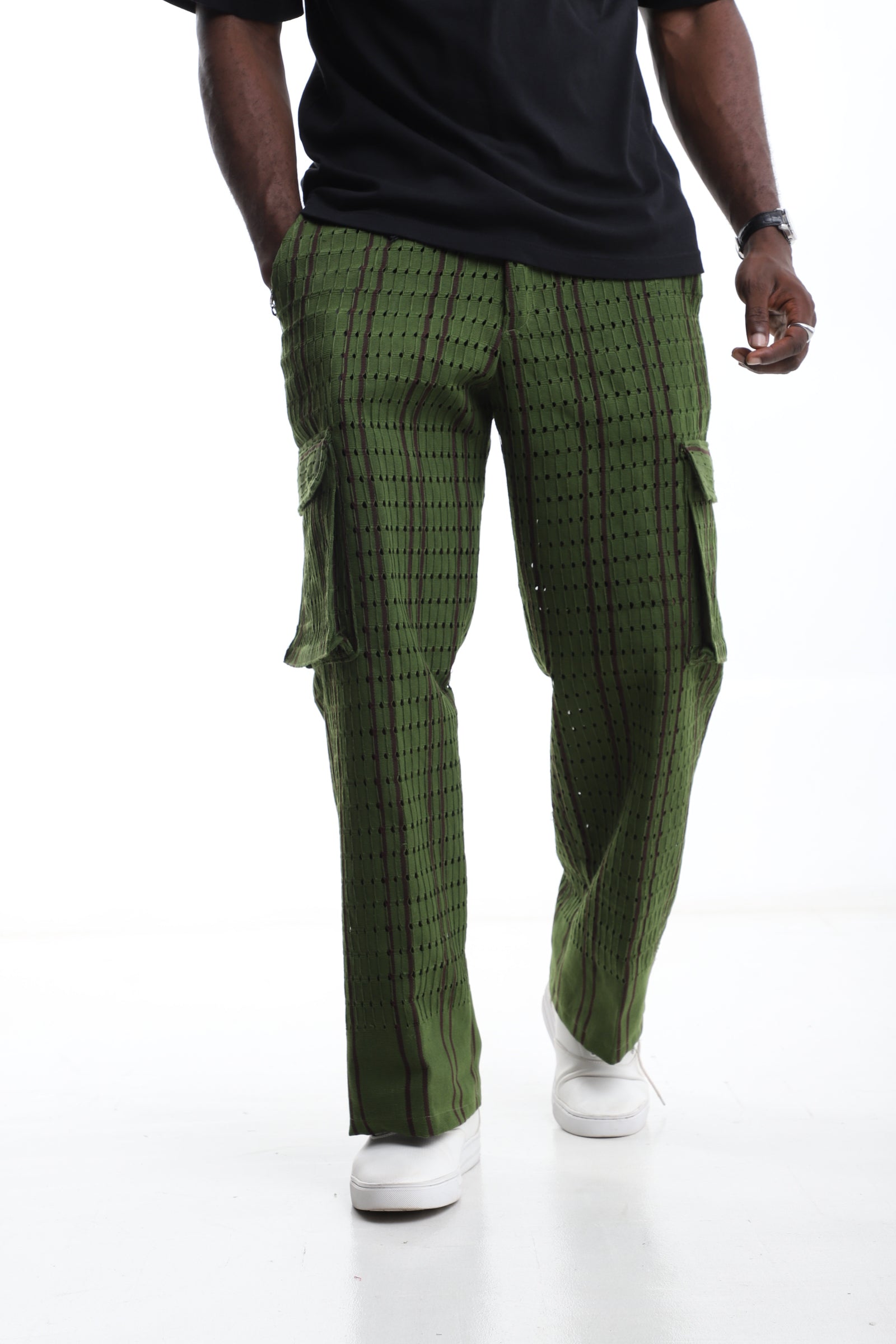 The Gridline Aso-Oke Statement Trousers