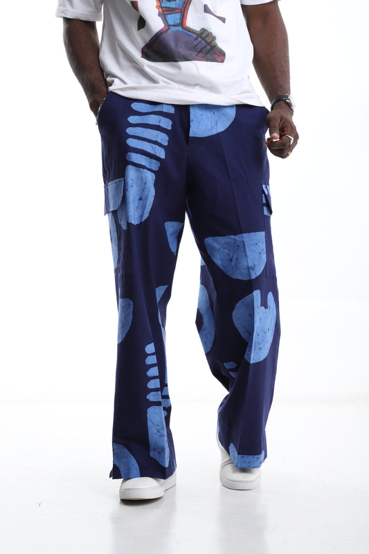 The Indigo Echo Adire Cargo Trousers