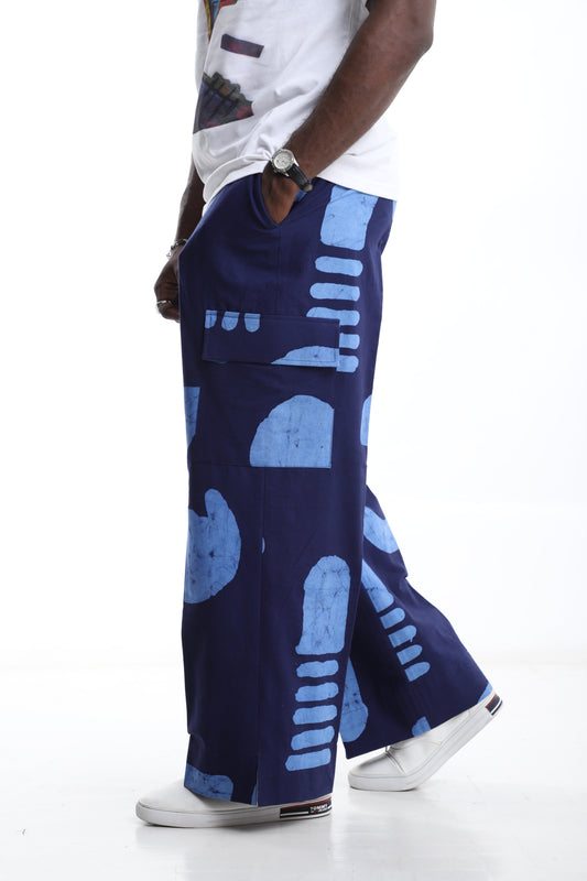 The Indigo Echo Adire Cargo Trousers