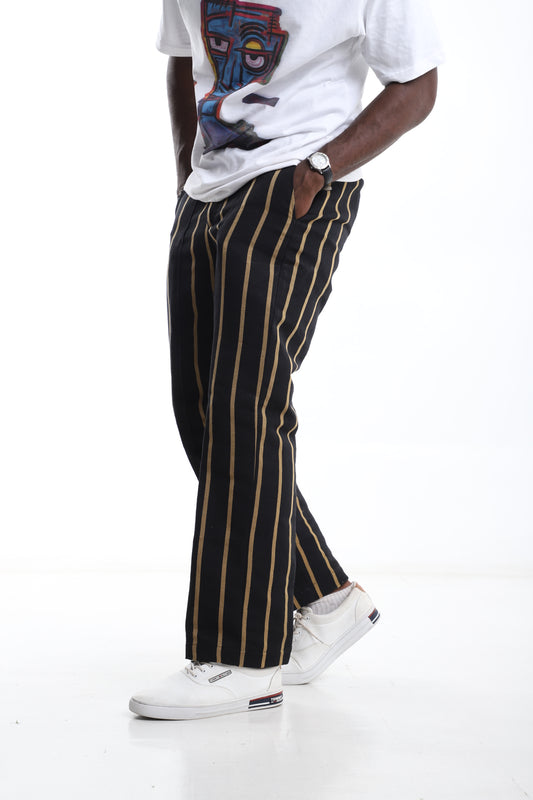 The Midnight Lines Aso-Oke Striped Trousers
