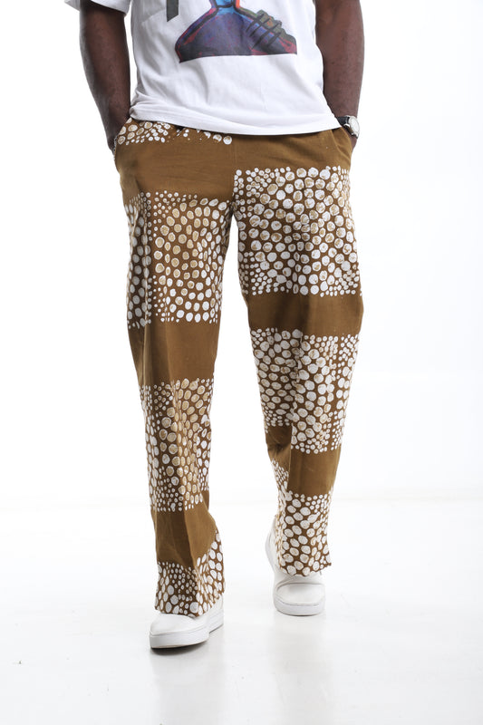 Terra Dot Adire Wide-Leg Trousers