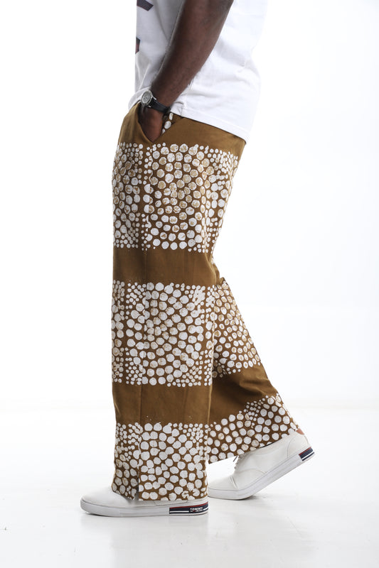 Terra Dot Adire Wide-Leg Trousers