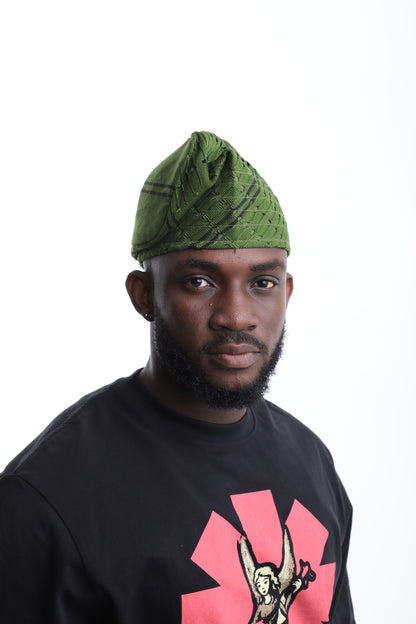 The Forest Crown Aso-Oke Cap
