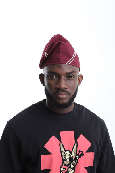 The Royal Wine Aso-Oke Cap