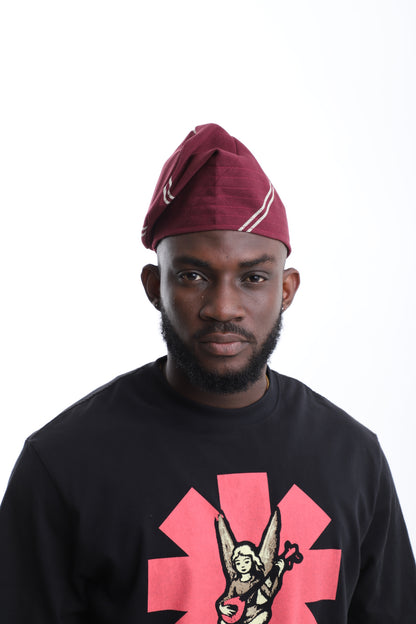 The Royal Wine Aso-Oke Cap