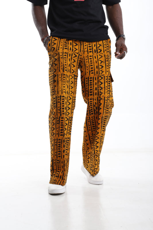 Golden Mud Adire Cargo Trousers