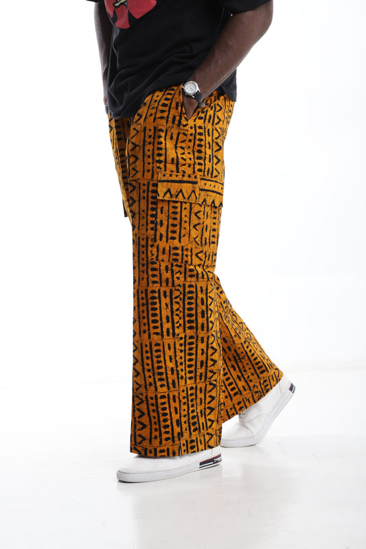 Golden Mud Adire Cargo Trousers