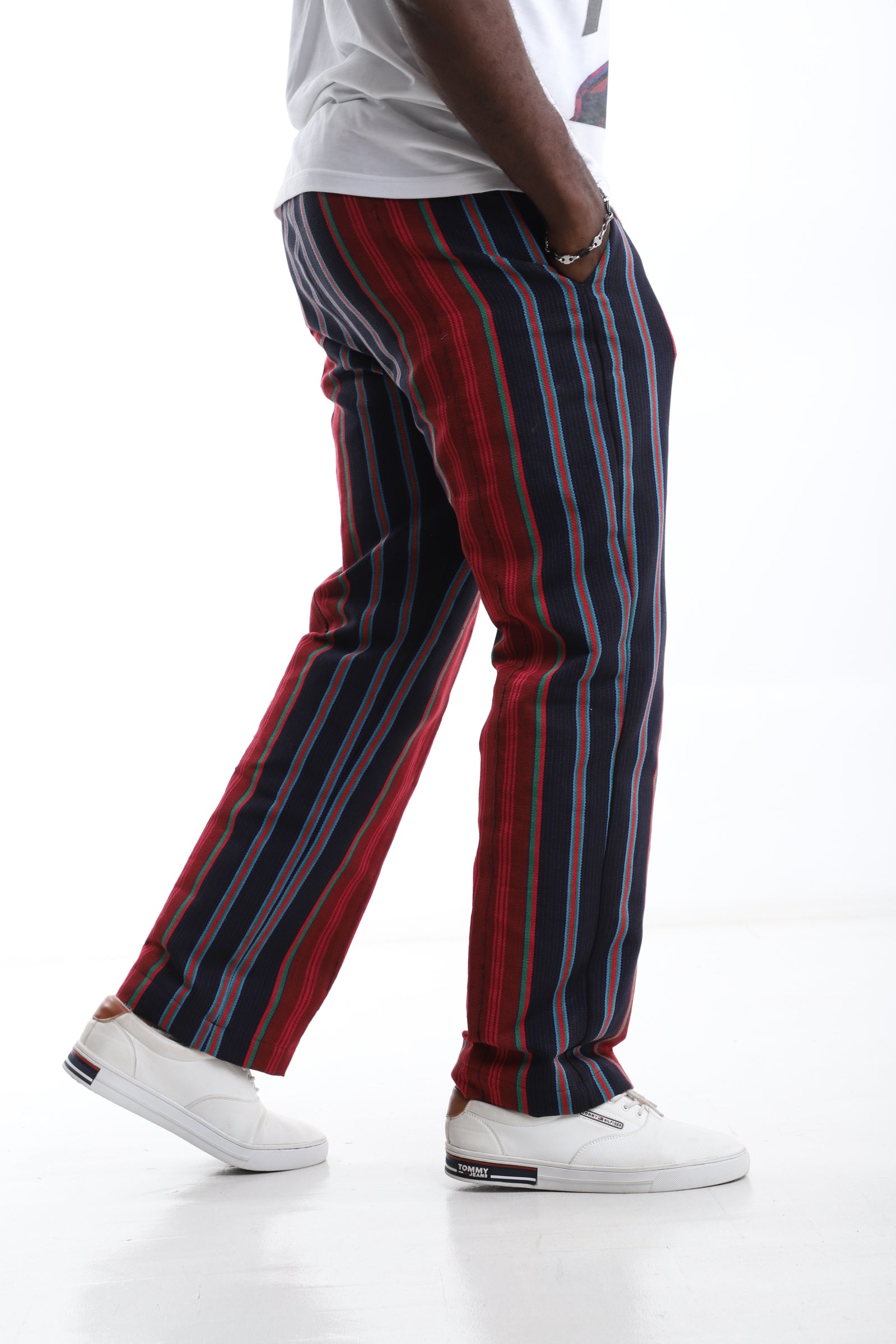 Crimson Pulse Aso-Oke Trouser