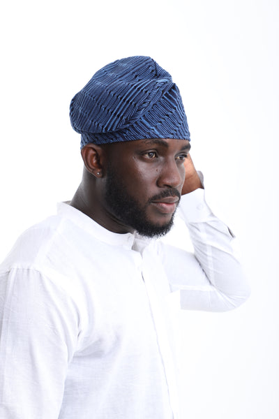 Indigo Handwoven Aso-Oke Cap