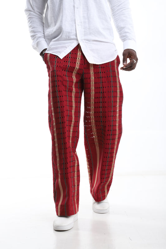 Royal Garnet Aso-Oke Trouser