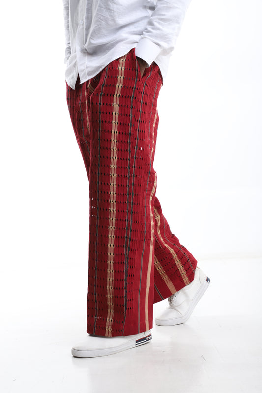 Royal Garnet Aso-Oke Trouser