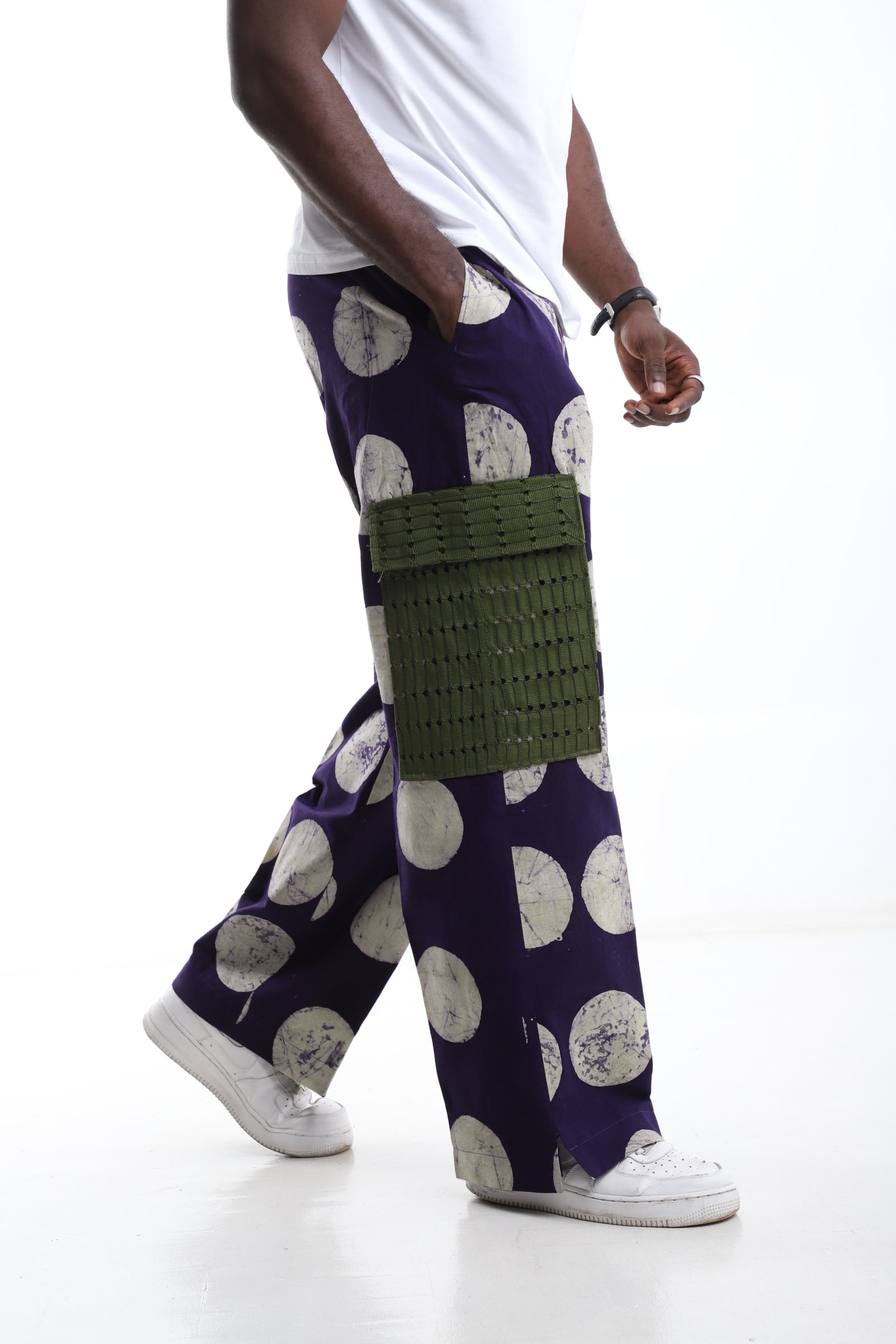 Adire Cargo Pants – Handcrafted African Streetwear for Men
