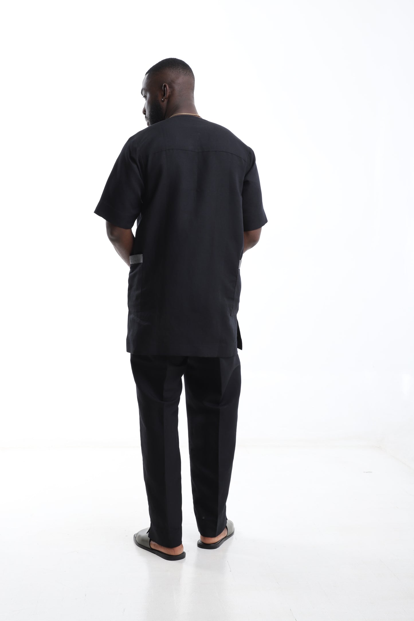 Essential Black Linen Two-Piece Set