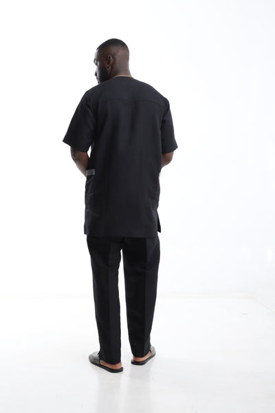 Essential Black Linen Two-Piece Set