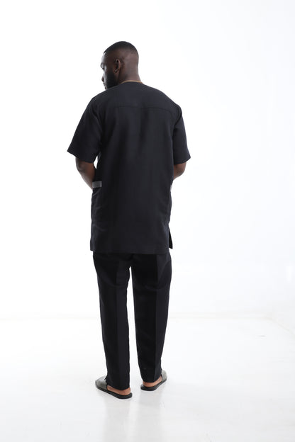 Essential Black Linen Two-Piece Set