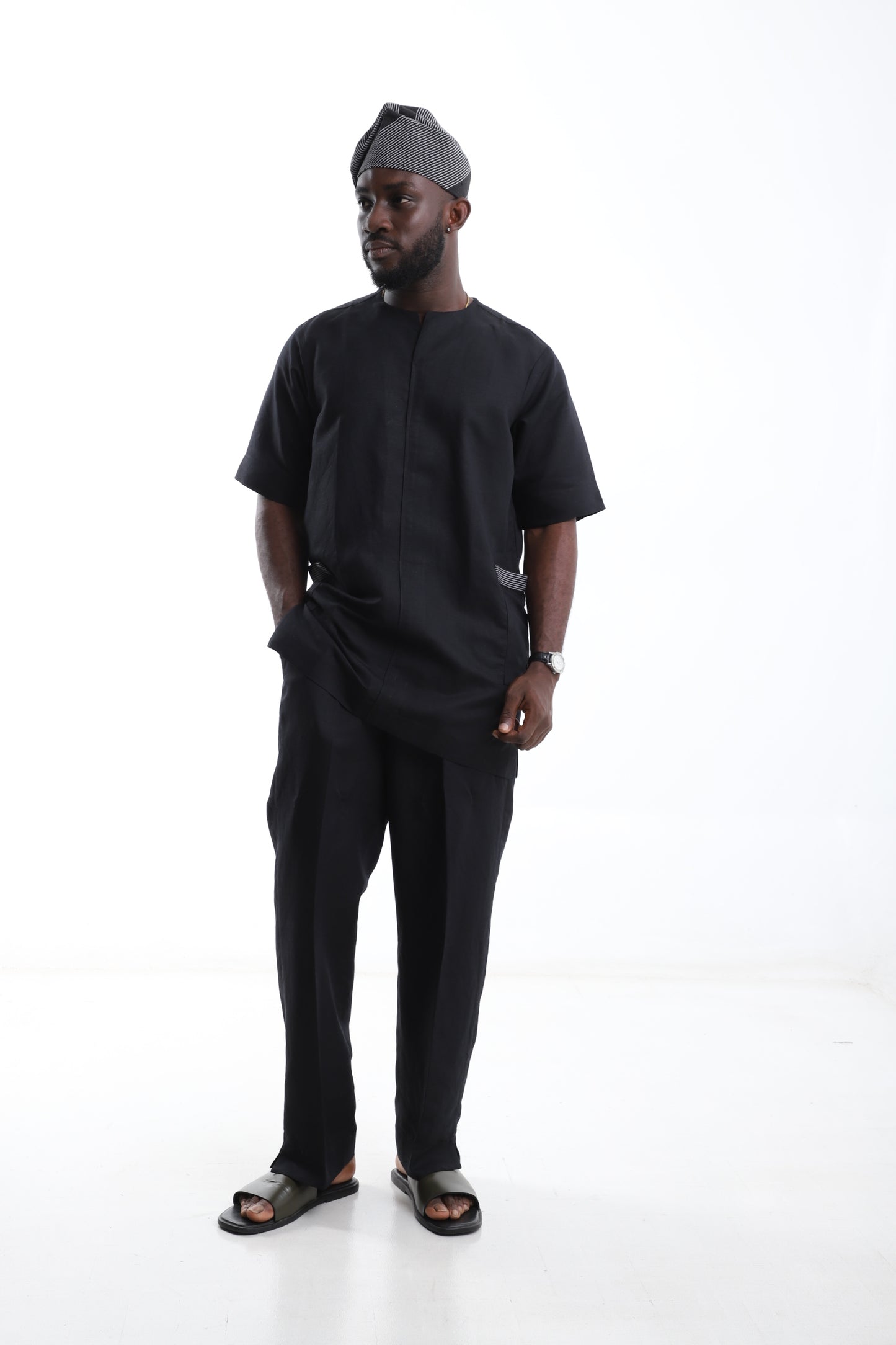 Essential Black Linen Two-Piece Set