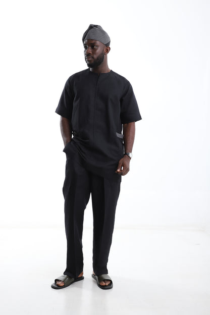 Essential Black Linen Two-Piece Set