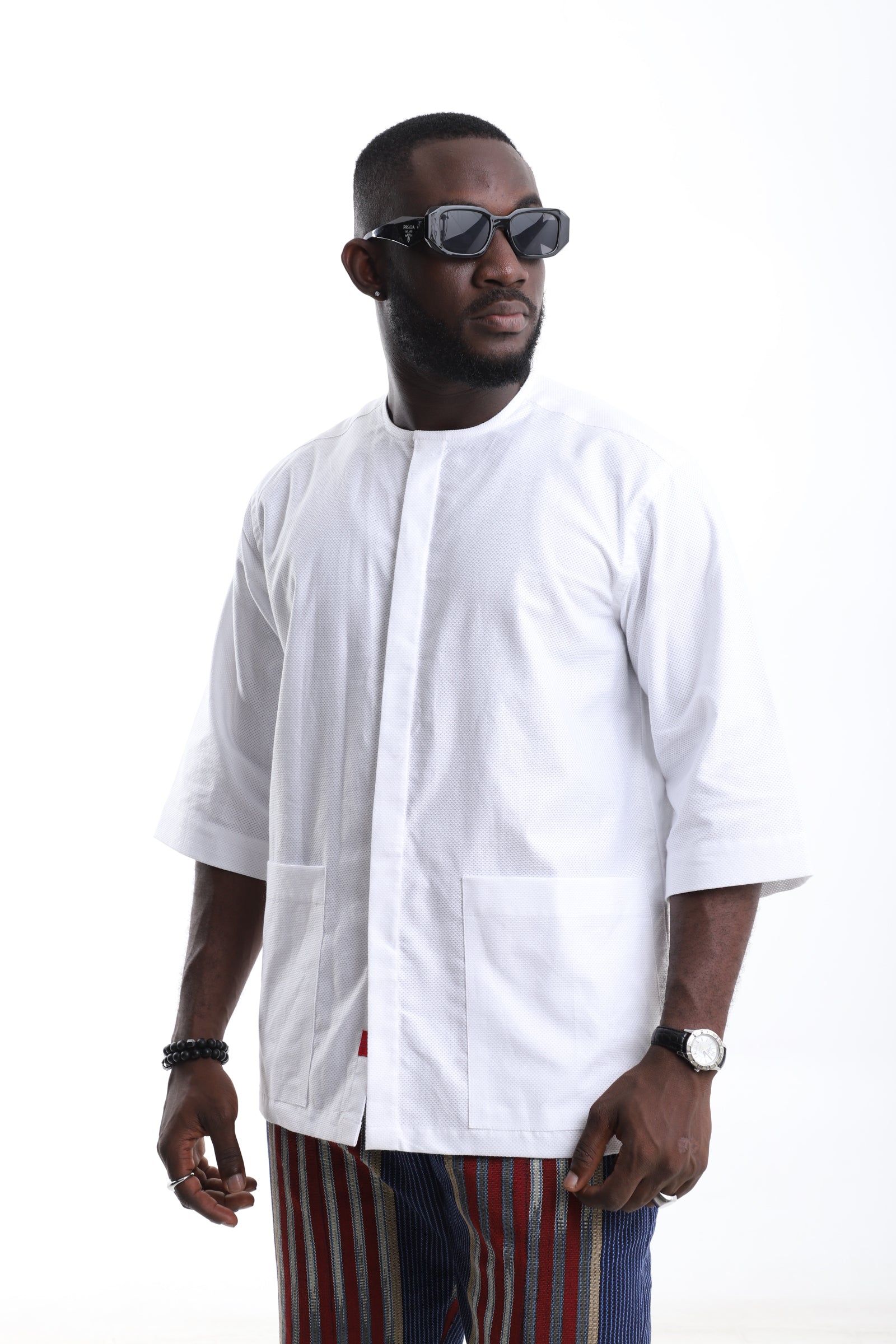 The Prestige White Kaftan Shirt