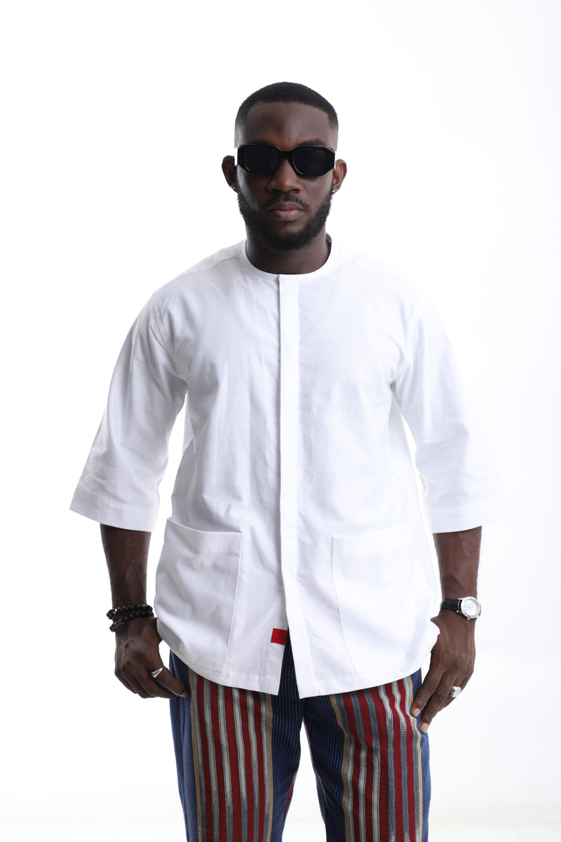 The Prestige White Kaftan Shirt