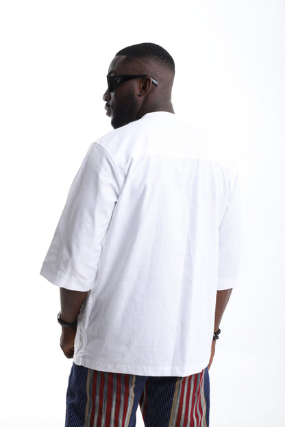 The Prestige White Kaftan Shirt