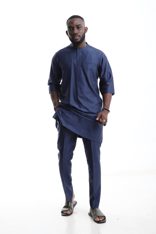 Navy Blue Senator Wear with Asymmetric Hem
