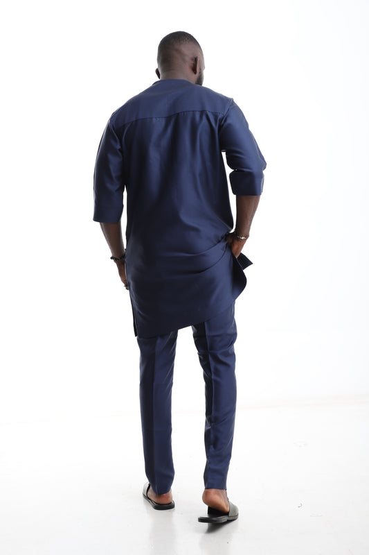 Navy Blue Senator Wear with Asymmetric Hem