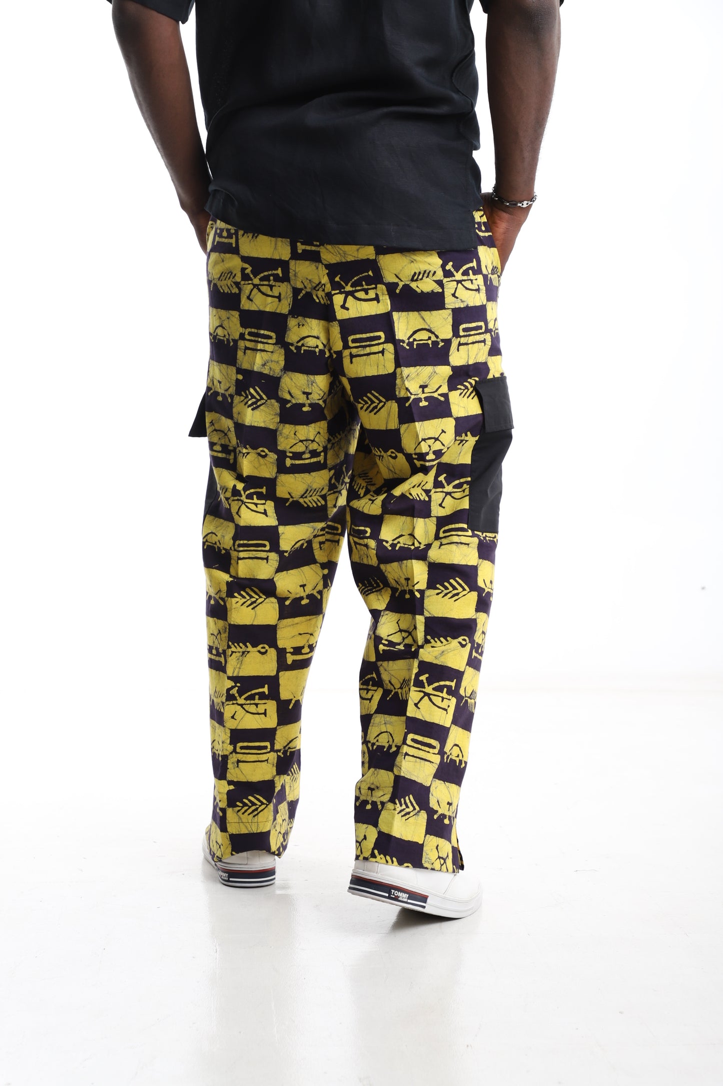 Exclusive Yellow &amp; Black Adire Trouser – Handcrafted African Print