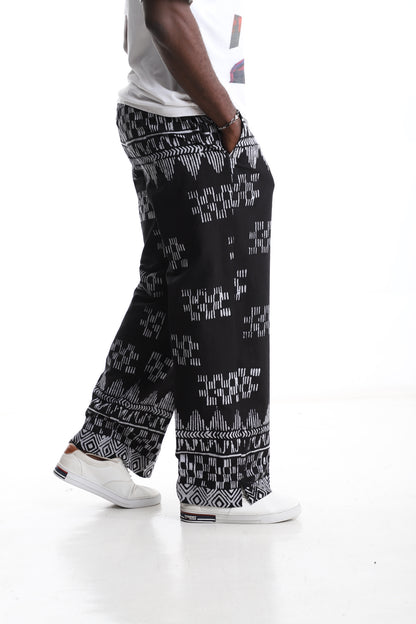 Black &amp; White Adire Trouser – Handcrafted African Print Pants