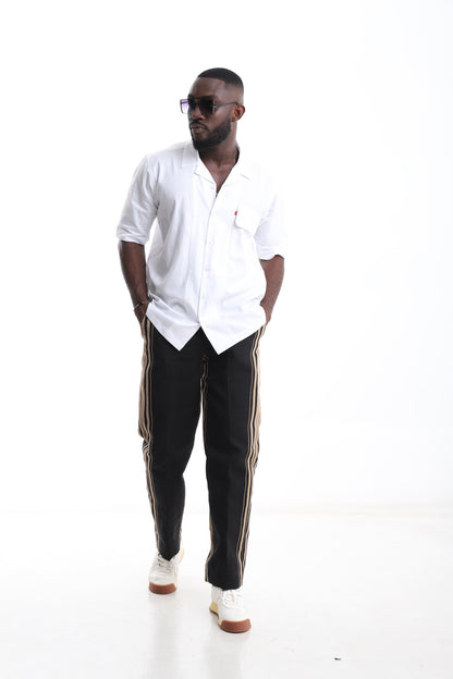 Exclusive Aso-Oke Trouser &amp; White Shirt Set