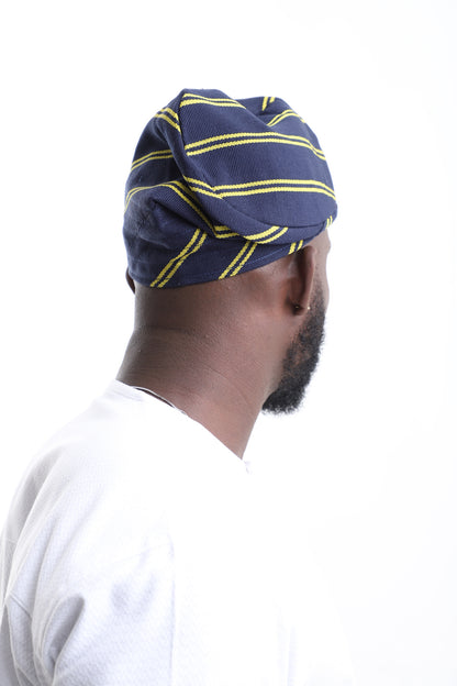 Exclusive Navy Aso-Oke Cap – Bold Heritage
