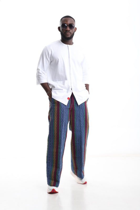 Exclusive Aso-Oke Trouser &amp; White Shirt Set – Culture Meets Contemporary Style