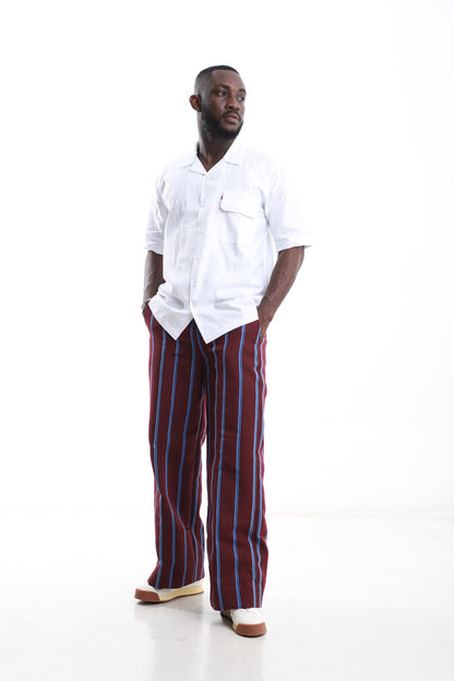Exclusive Aso-Oke Trouser &amp; White Shirt Set – Effortless Class Meets Cultural Pride