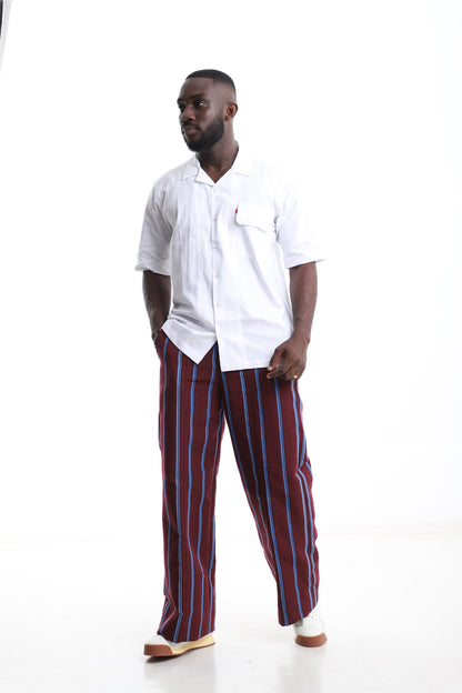 Exclusive Aso-Oke Trouser &amp; White Shirt Set – Effortless Class Meets Cultural Pride