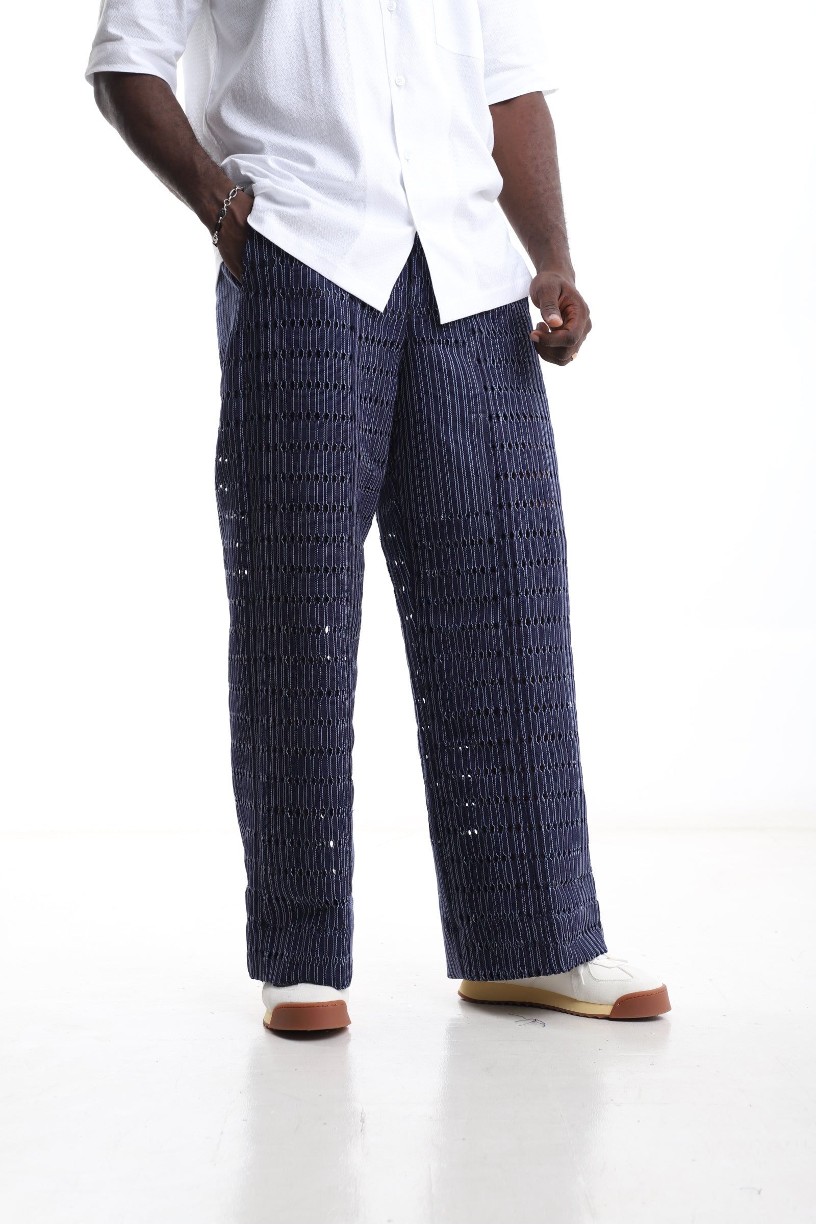 Exclusive Aso-Oke Trouser – Midnight Indigo Heritage Weave