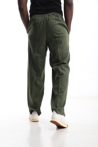 Exclusive Olive Green Linen Trouser – Effortless Comfort, Timeless Style