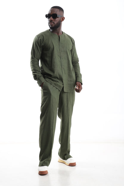 Exclusive Olive Green Linen Set – Effortless Sophistication, Elevated Simplicity