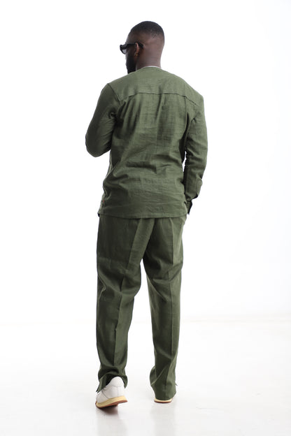 Exclusive Olive Green Linen Set – Effortless Sophistication, Elevated Simplicity