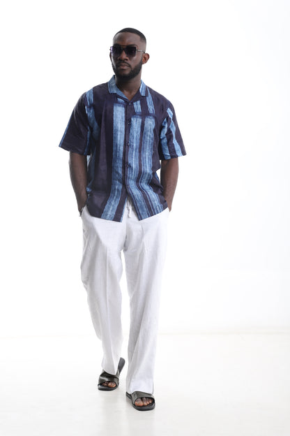 Adire Shirt &amp; Linen Trouser Set