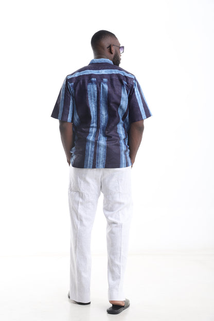 Adire Shirt &amp; Linen Trouser Set