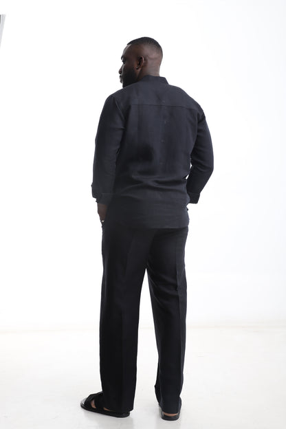 Classic Black Linen Set – Effortless Sophistication for the Modern Man