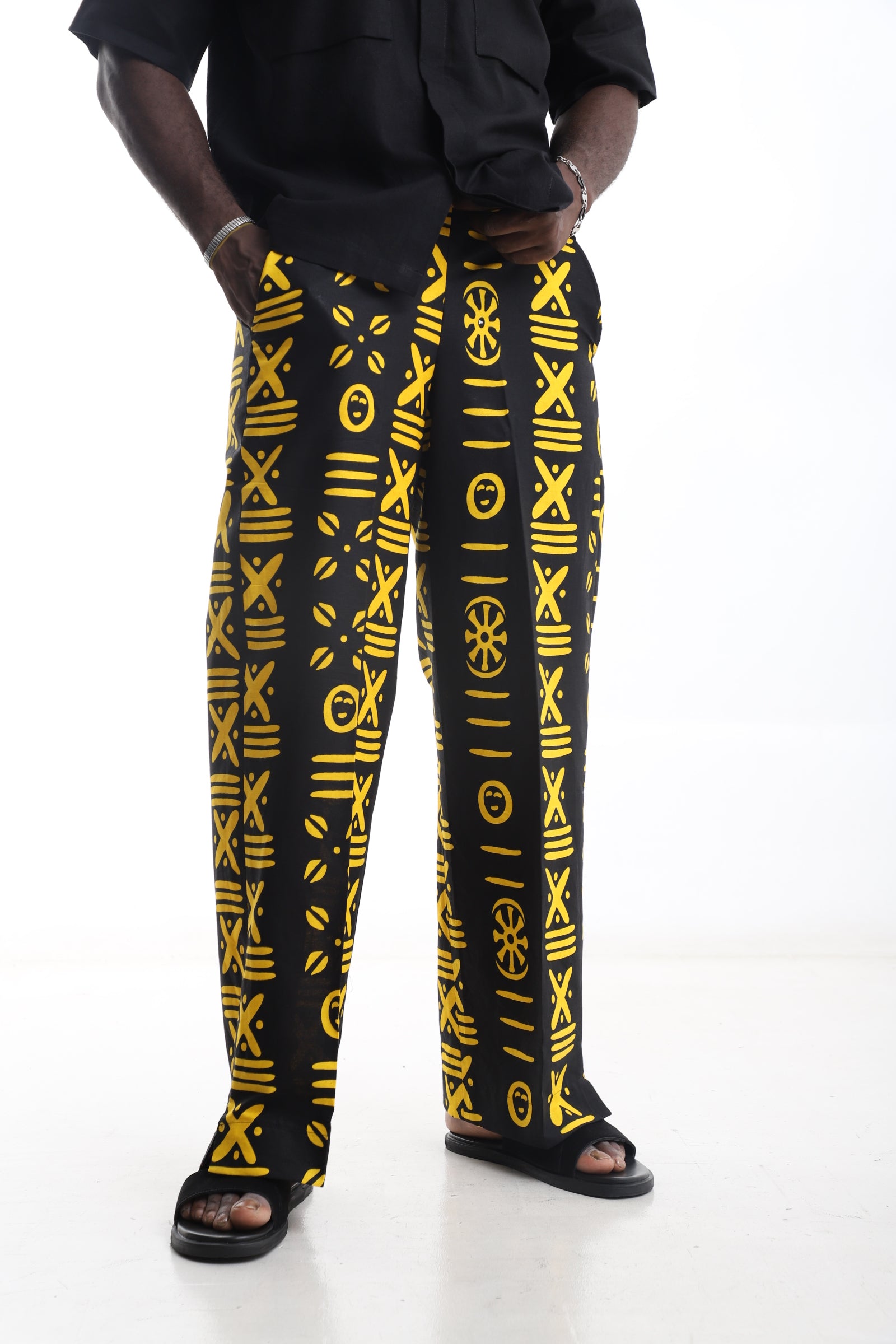 Black &amp; Yellow Tribal Pants – Bold Prints, Effortless Confidence