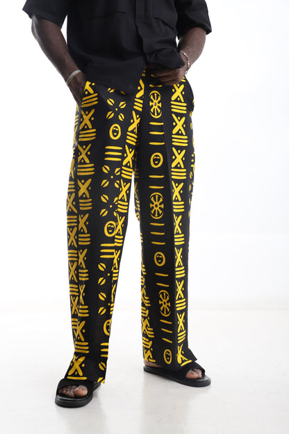 Black &amp; Yellow Tribal Pants – Bold Prints, Effortless Confidence