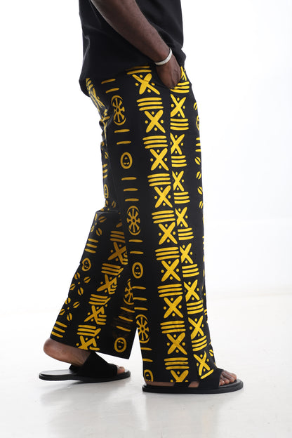 Black &amp; Yellow Tribal Pants – Bold Prints, Effortless Confidence