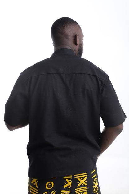 Black Linen Utility Shirt – Timeless Sophistication, Effortless Edge