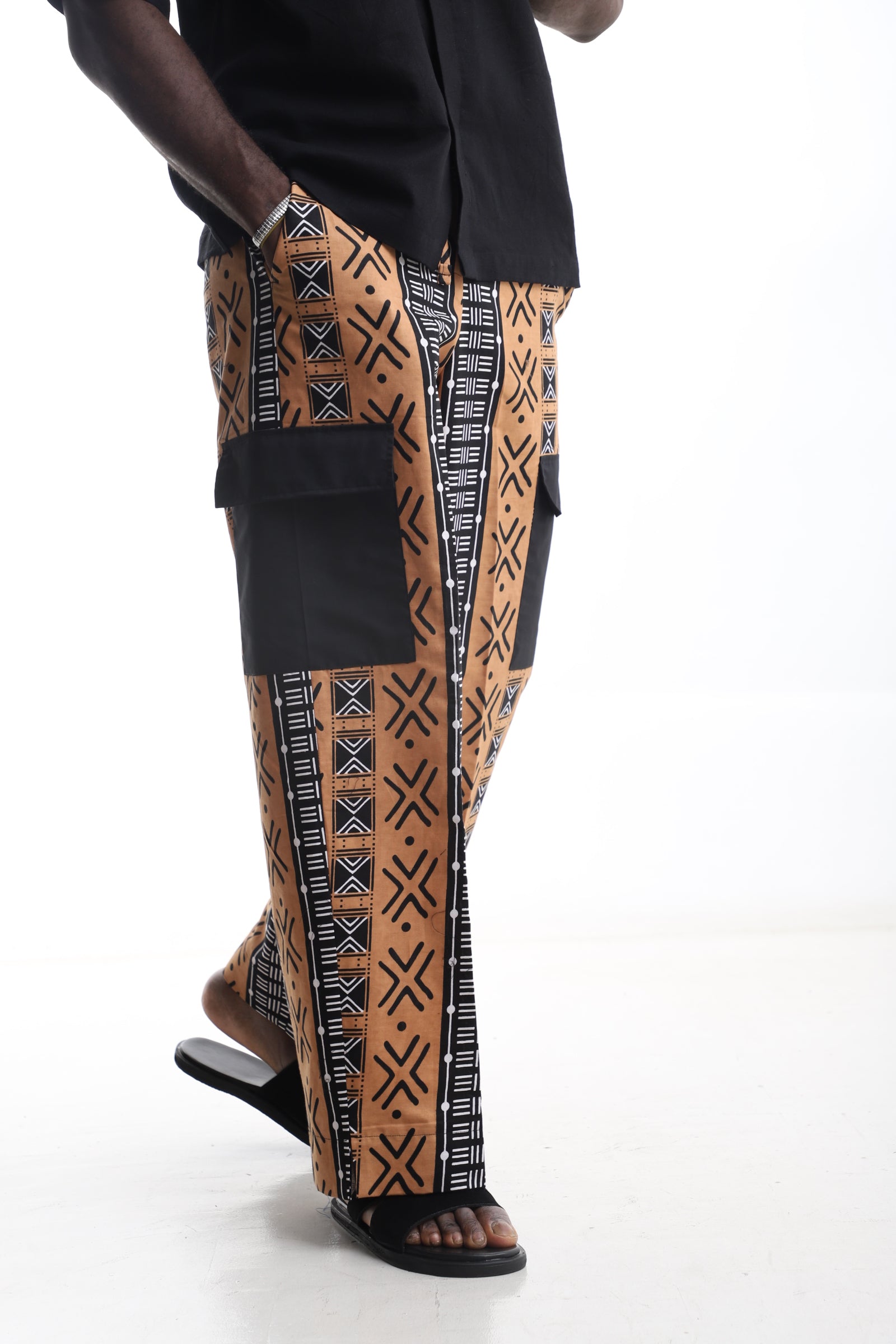 Brown &amp; Black Tribal Pants – Bold Heritage, Effortless Style