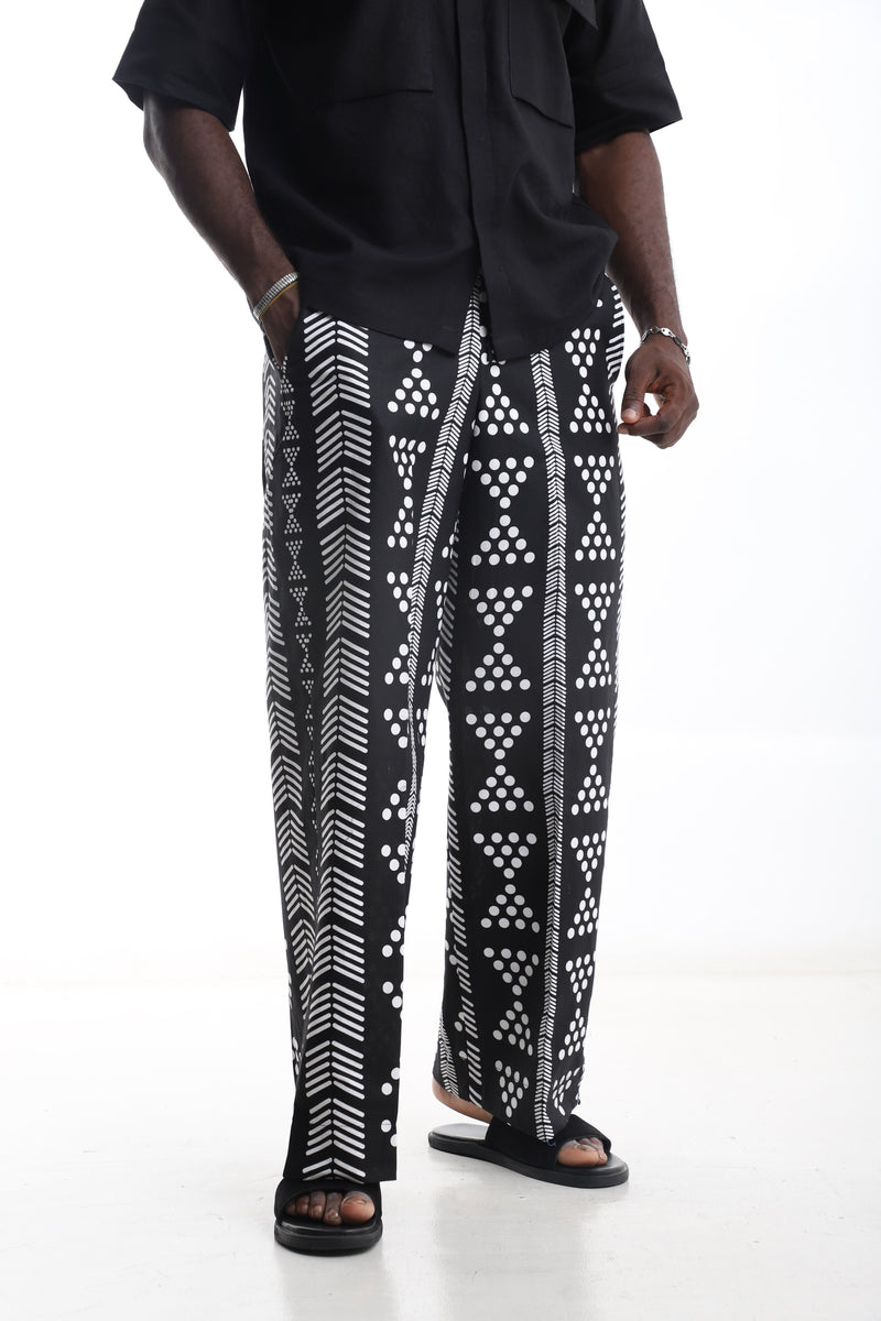 Black &amp; White Tribal Print Pants – Bold. Cultural. Effortless.