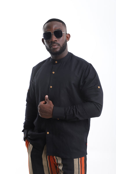Classic Black Linen Shirt – Sophisticated. Minimal. Timeless.